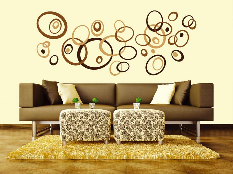 Samolepicí dekorace Hnědé kruhy