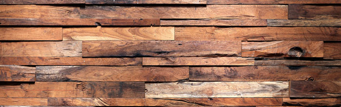 Skleněná stěna za kuchyňskou linku - Fotosklo Dřevěná zeď