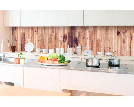 Fototapeta do kuchyně - Dřevěná stěna 350 x 60 cm