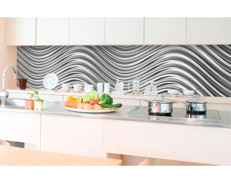 Fototapeta do kuchyně - Stříbrné vlny 350 x 60 cm