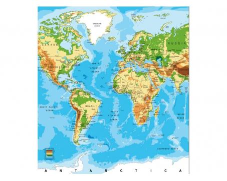 Vliesová fototapeta Mapa světa 225 x 250 cm