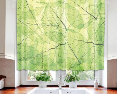 Hotové záclony DIMEX - kusová záclona Žilky listů 140 x 120 cm