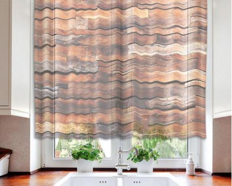 Hotové záclony DIMEX - kusová záclona Dřevěná zeď 140 x 120 cm