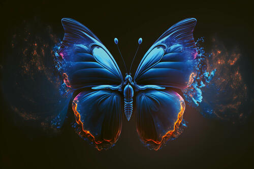 Vliesová fototapeta Blue Butterfly 375 x 250 cm
