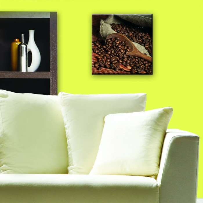 Obraz na skle - Kávová zrna 30 x 30 cm