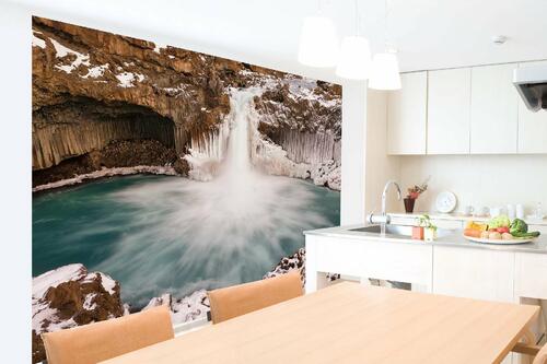 Samolepicí vliesová fototapeta Islandský vodopád 375 x 250 cm