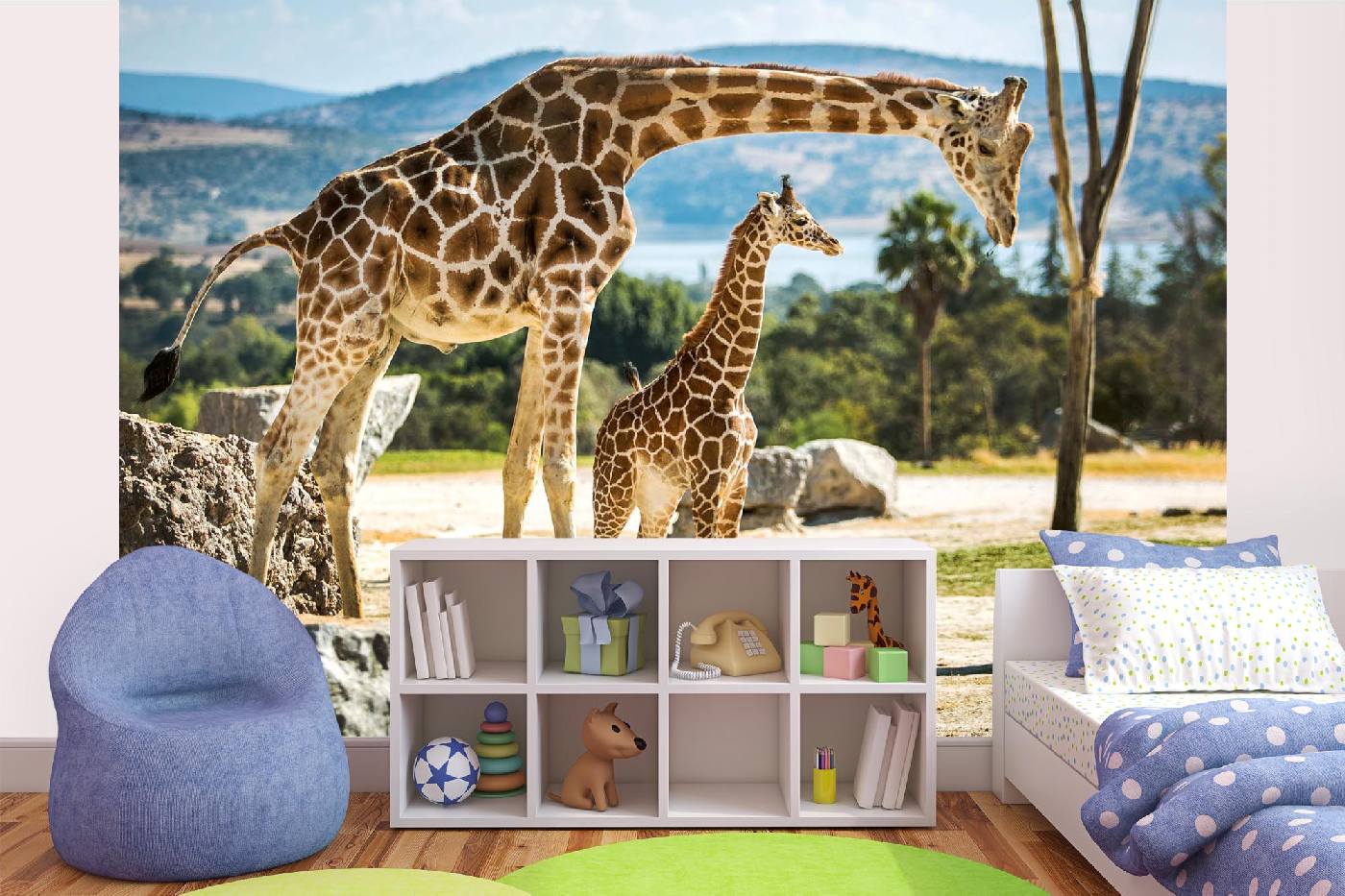 Samolepicí vliesová fototapeta Rodina žiraf 375 x 250 cm