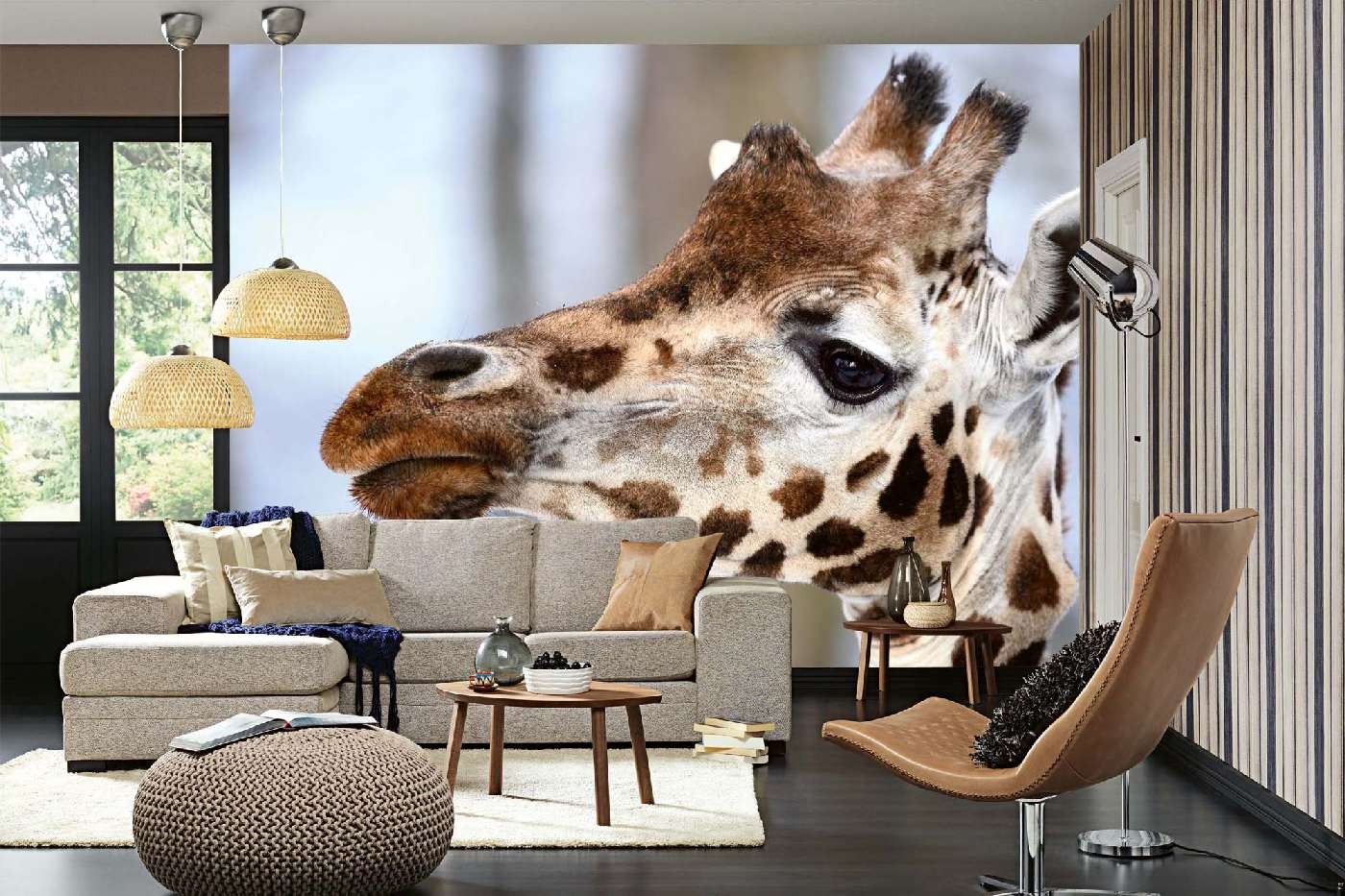 Samolepicí vliesová fototapeta Žirafí mládě 375 x 250 cm