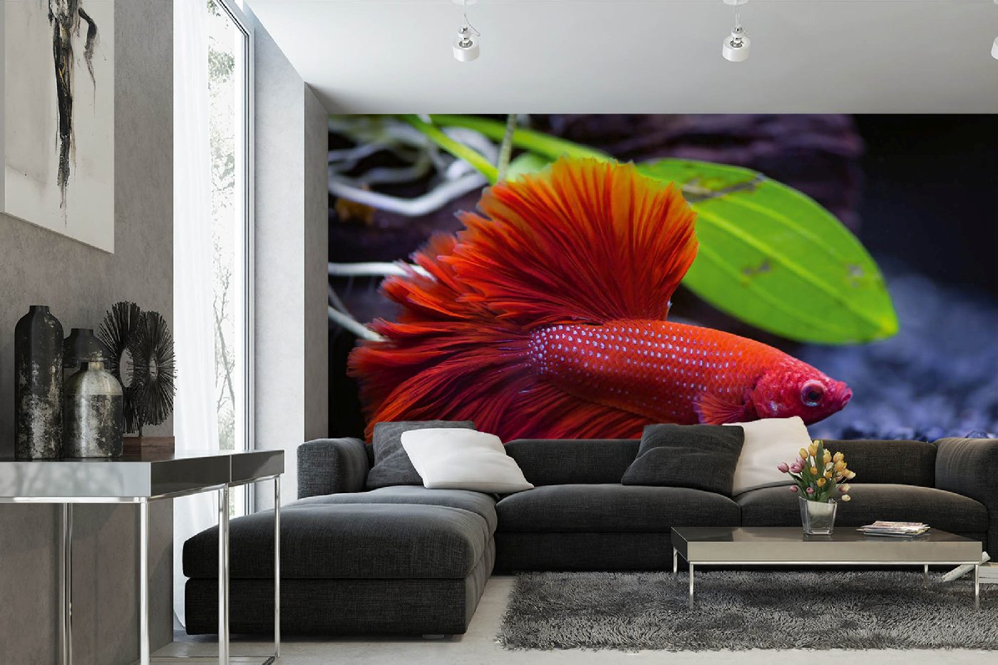 Samolepicí vliesová fototapeta Červená ryba 375 x 250 cm