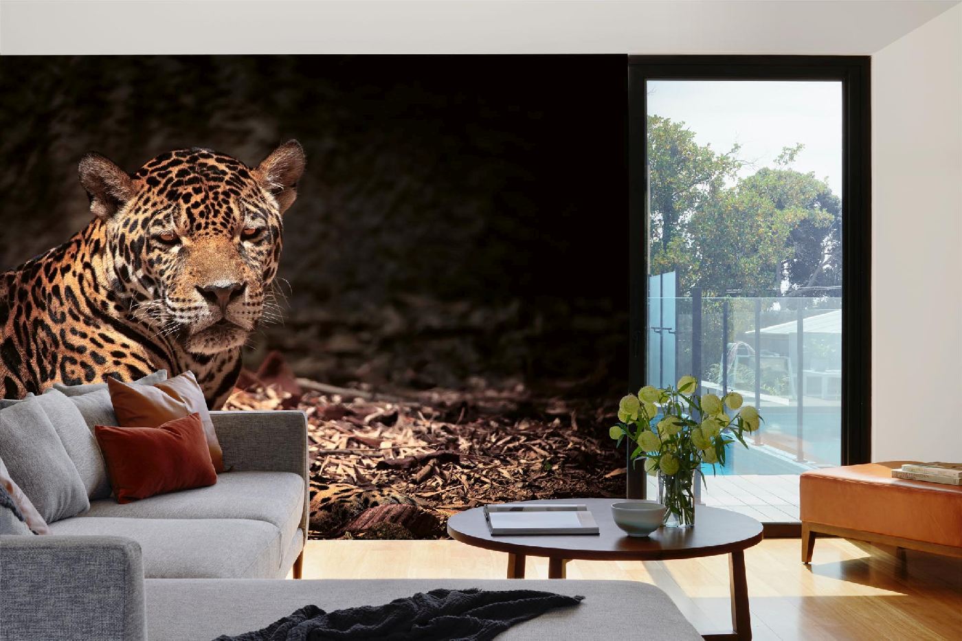 Samolepicí vliesová fototapeta Ležící leopard 375 x 250 cm