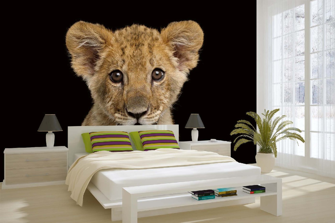 Samolepicí vliesová fototapeta Malý lvíček 375 x 250 cm