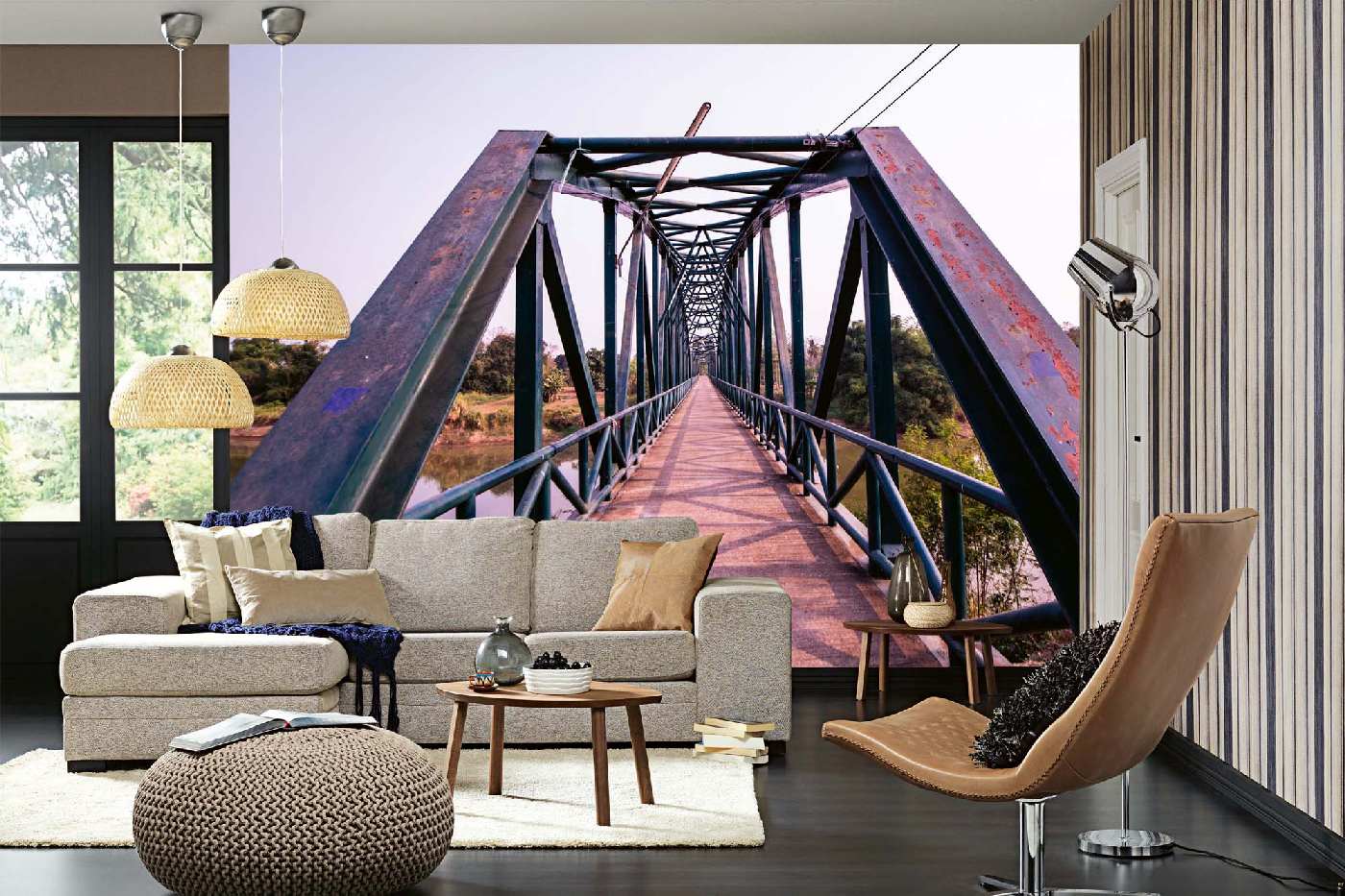 Samolepicí vliesová fototapeta Železný most 375 x 250 cm
