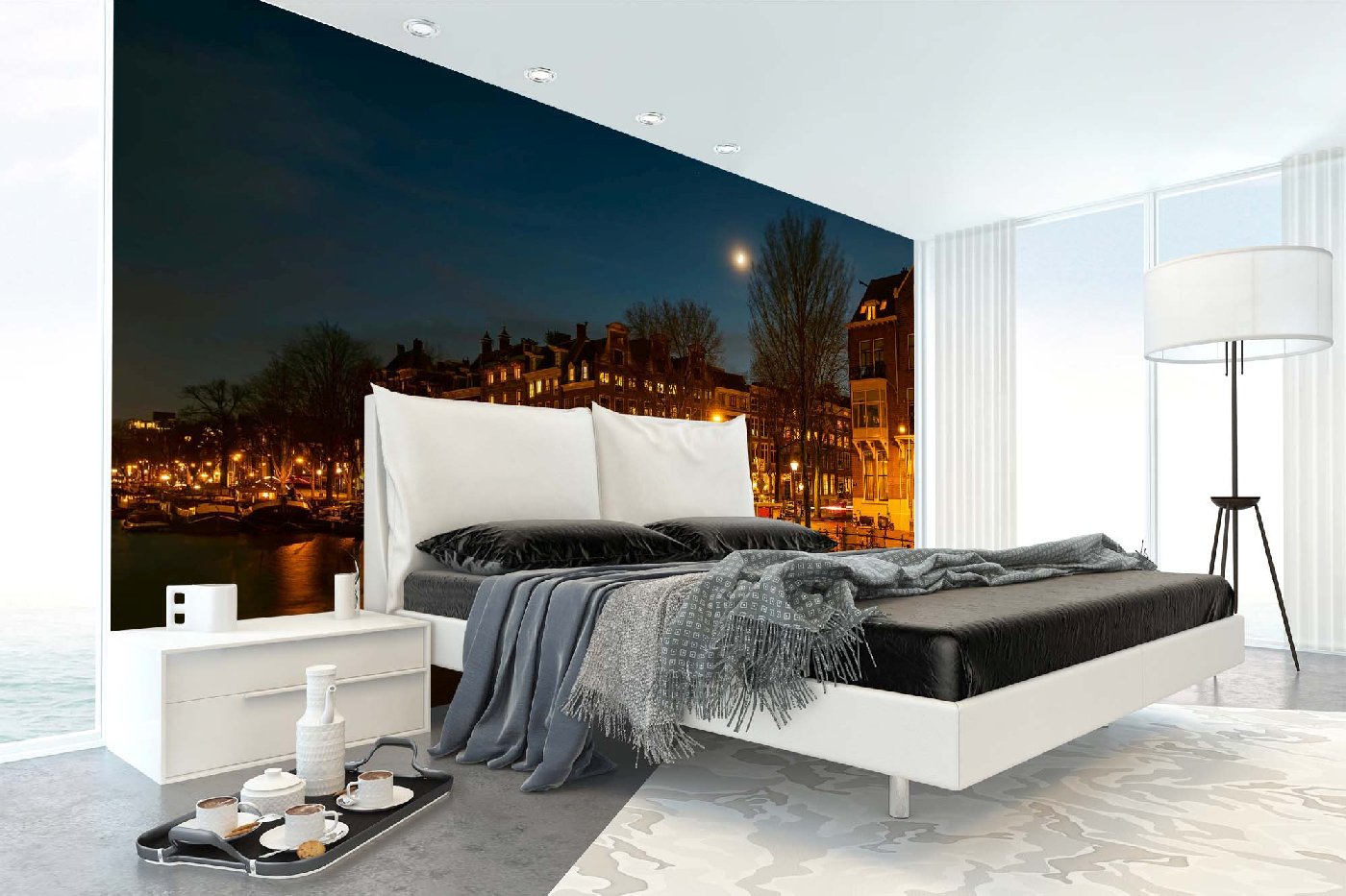 Samolepicí vliesová fototapeta Amsterdamské domy 375 x 250 cm