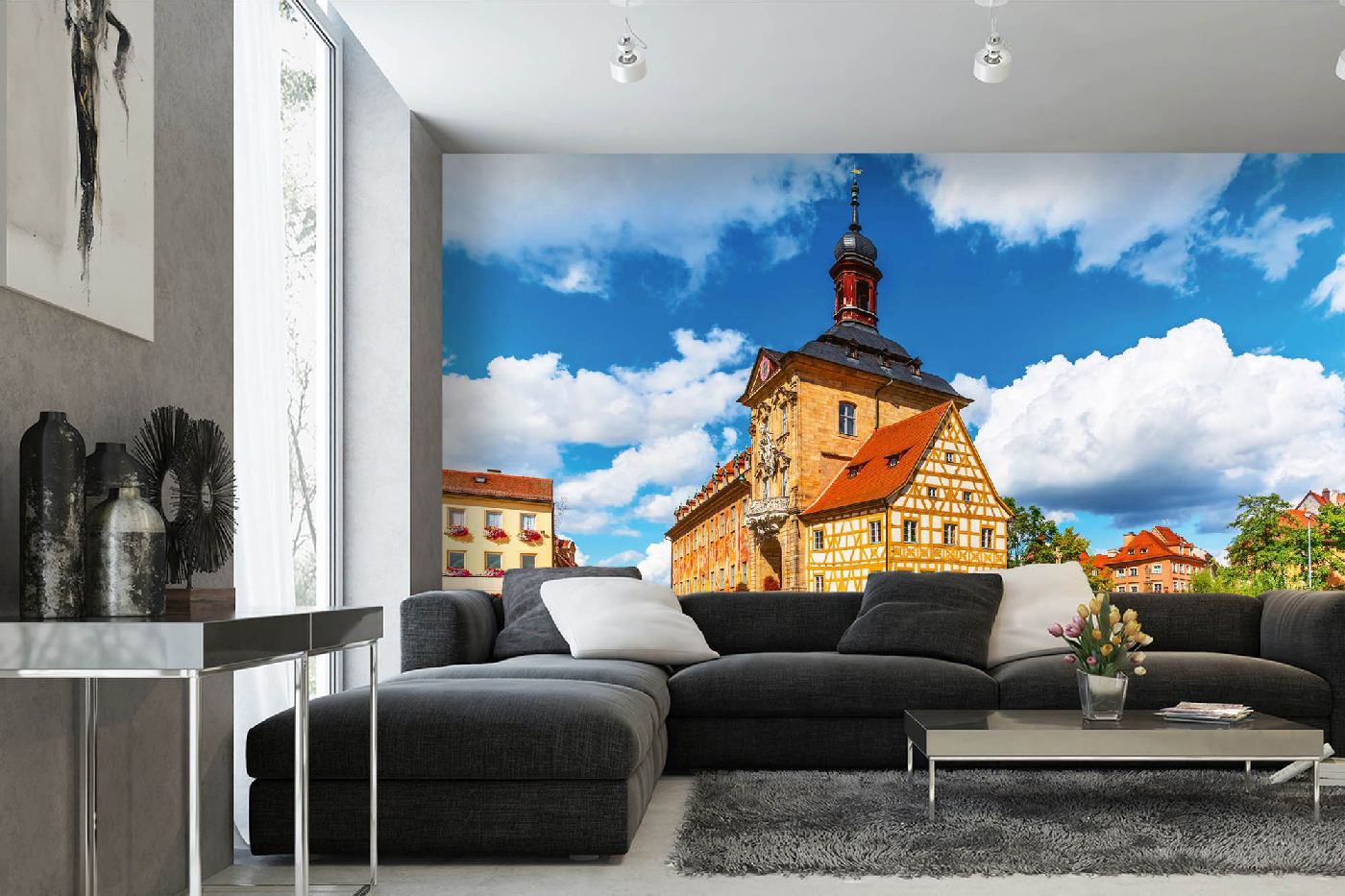 Samolepicí vliesová fototapeta Radnice v Bambergu 375 x 250 cm