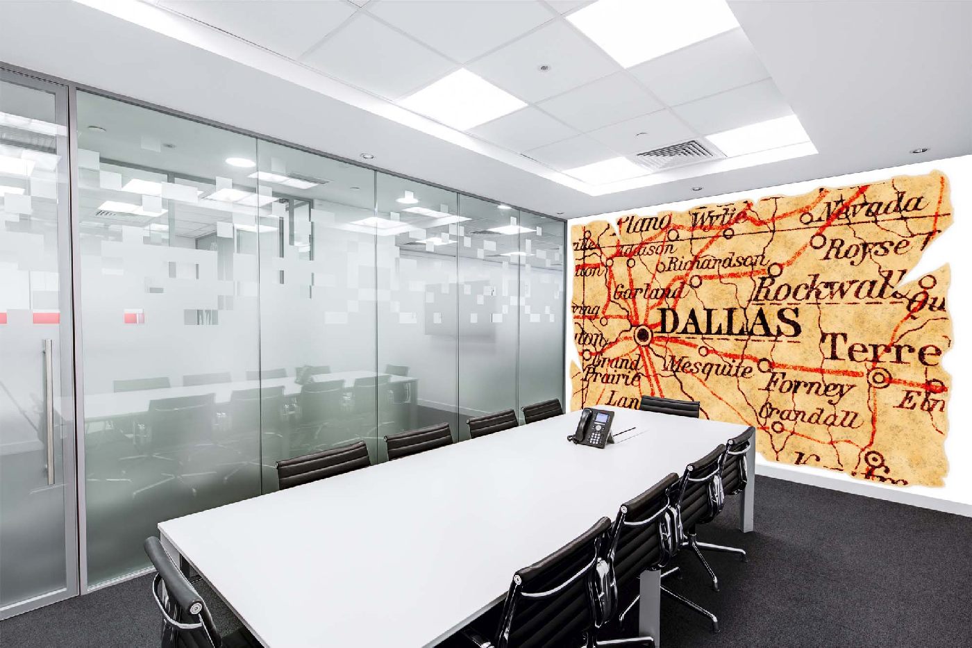 Samolepicí vliesová fototapeta Stará mapa Dallasu 375 x 250 cm