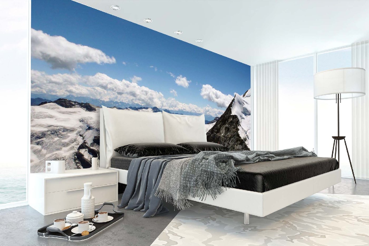 Samolepicí vliesová fototapeta Švýcarské Alpy 375 x 250 cm