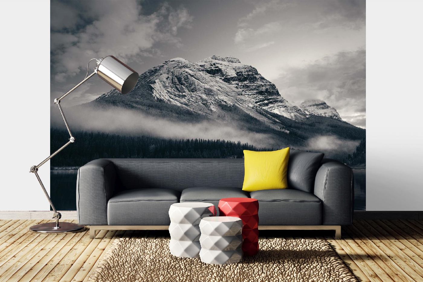 Samolepicí vliesová fototapeta Zasněžené hory 375 x 250 cm