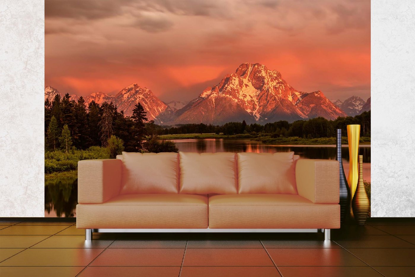 Samolepicí vliesová fototapeta Teton Range, USA 375 x 250 cm