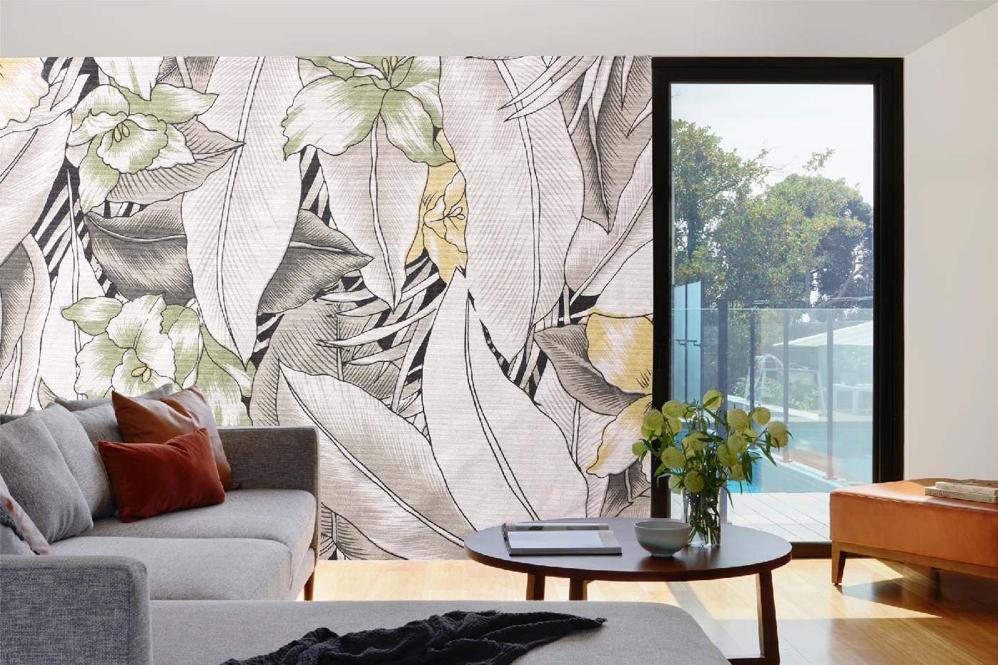 Samolepicí vliesová fototapeta Tkanina s květy 375 x 250 cm