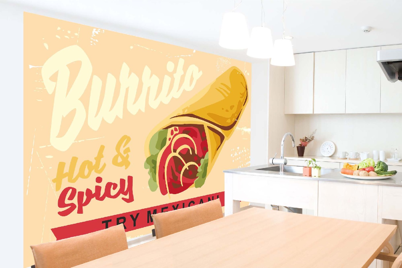Samolepicí vliesová fototapeta Burrito vintage plakát 375 x 250 cm