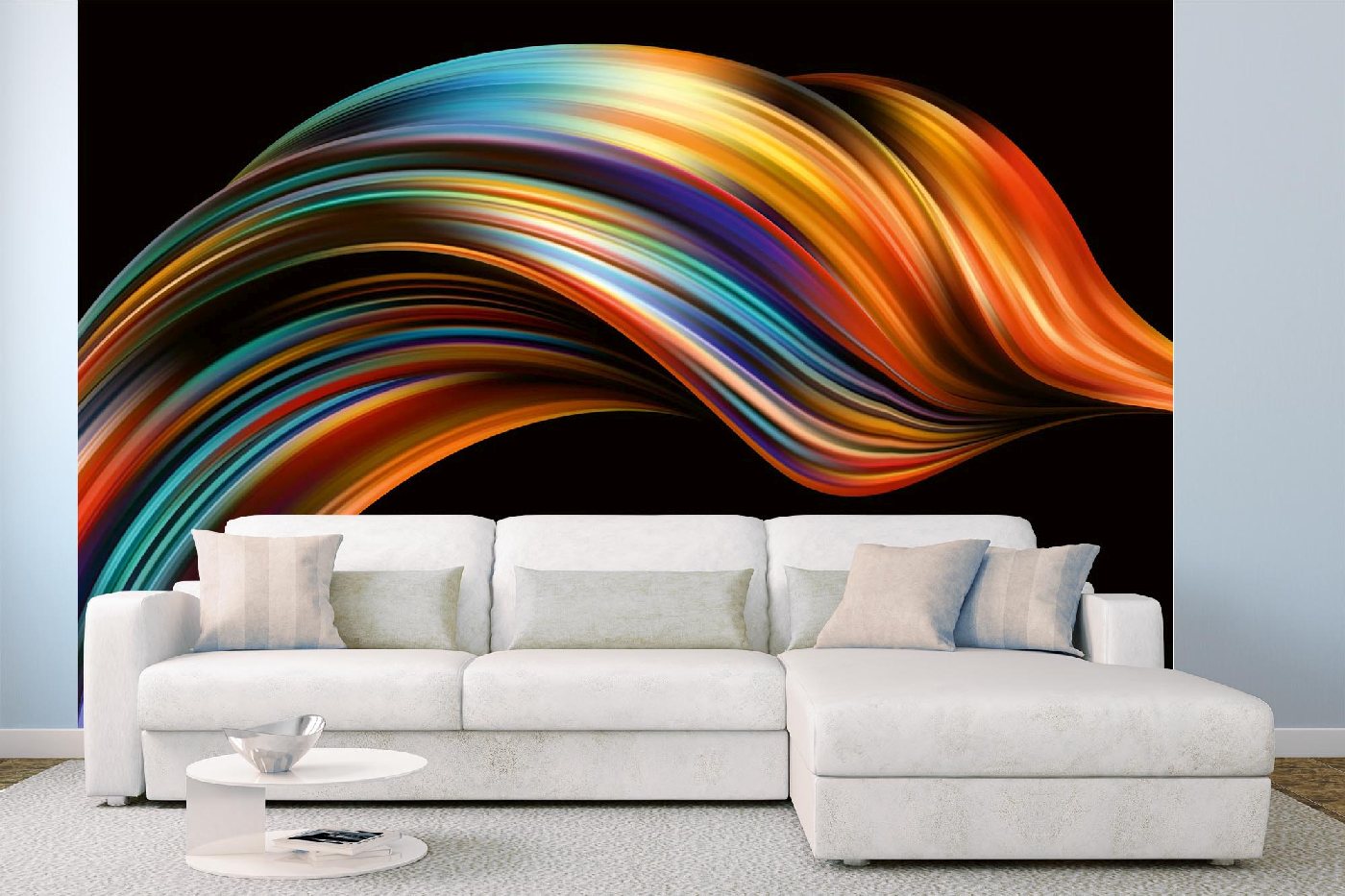 Samolepicí vliesová fototapeta Abstraktní barevná vlna 375 x 250 cm
