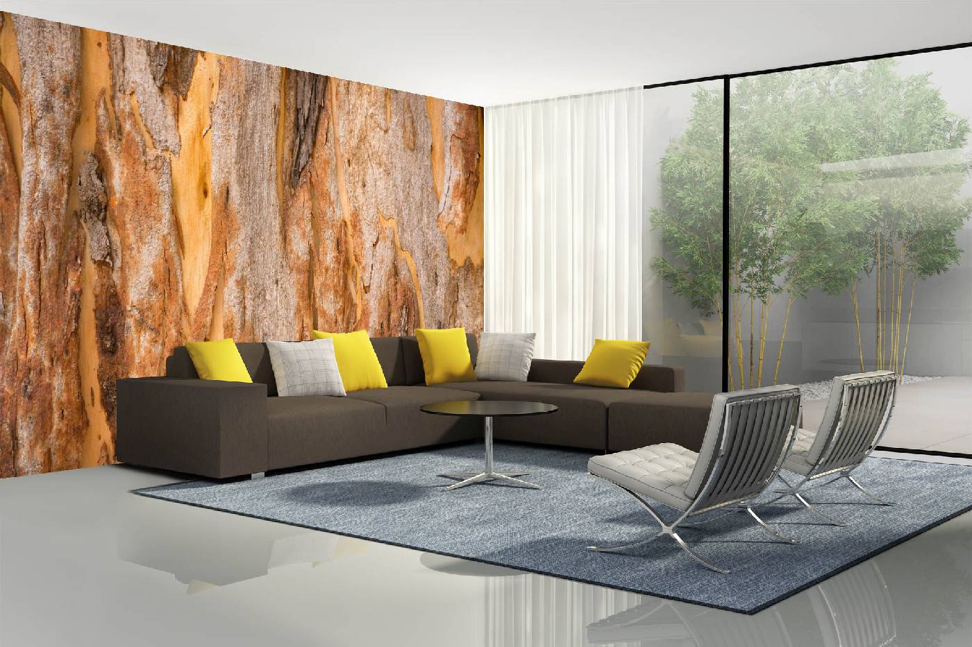 Samolepicí vliesová fototapeta Textura stromu eukalyptu 375 x 250 cm