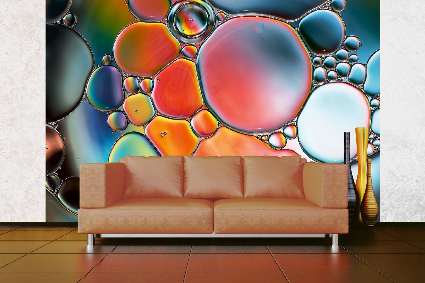 Samolepicí vliesová fototapeta Abstraktní bubliny 375 x 250 cm