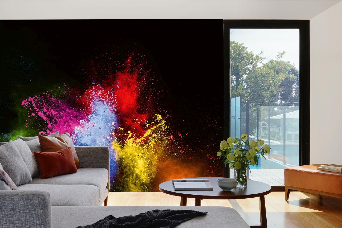 Samolepicí vliesová fototapeta Abstraktní barevný prach 375 x 250 cm