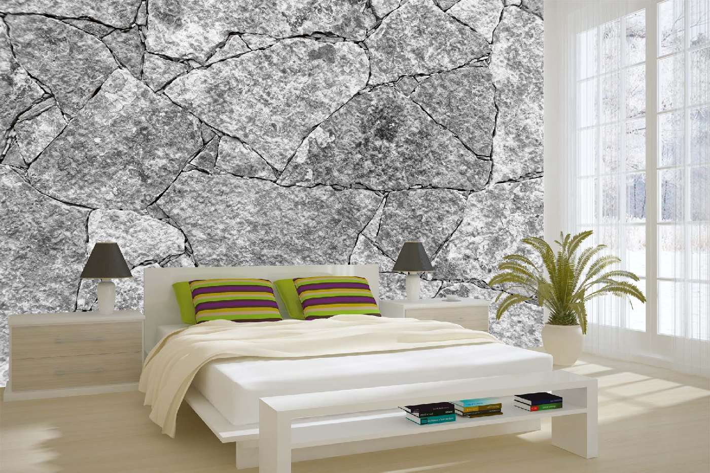 Samolepicí vliesová fototapeta Textura šedého kamene 375 x 250 cm