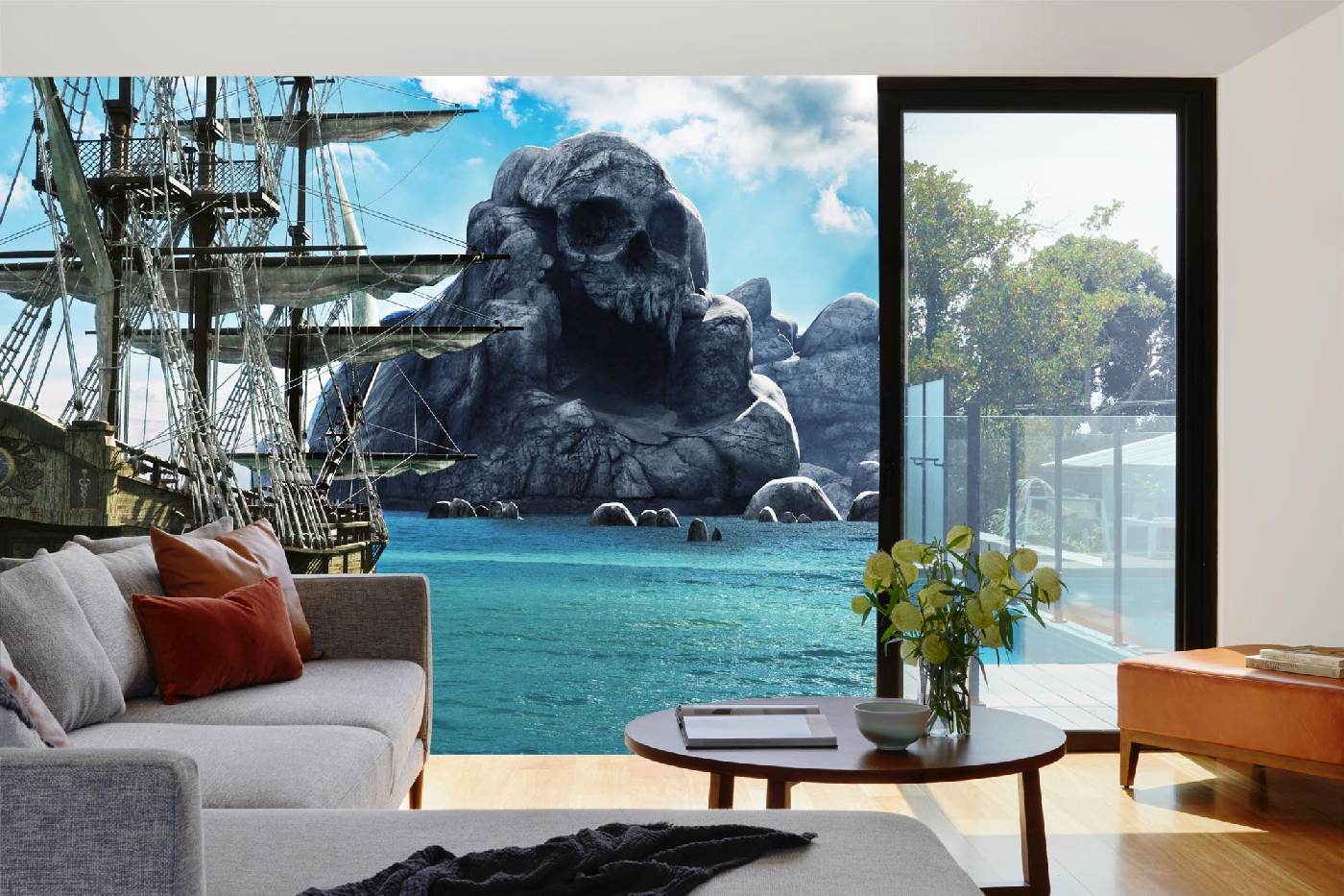 Samolepicí vliesová fototapeta Pirátská loď 375 x 250 cm