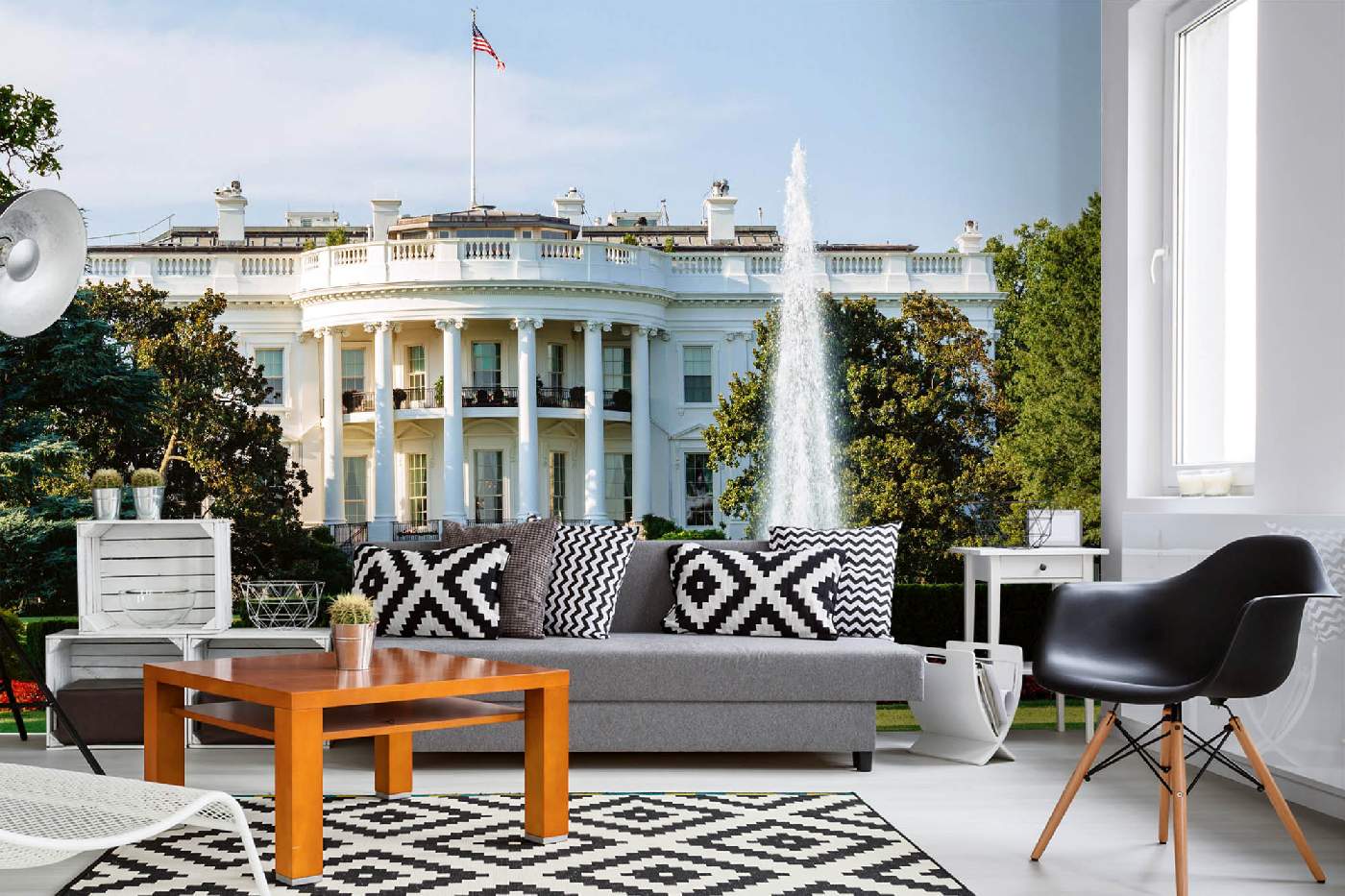 Samolepicí vliesová fototapeta Bílý dům ve Washingtonu 375 x 250 cm