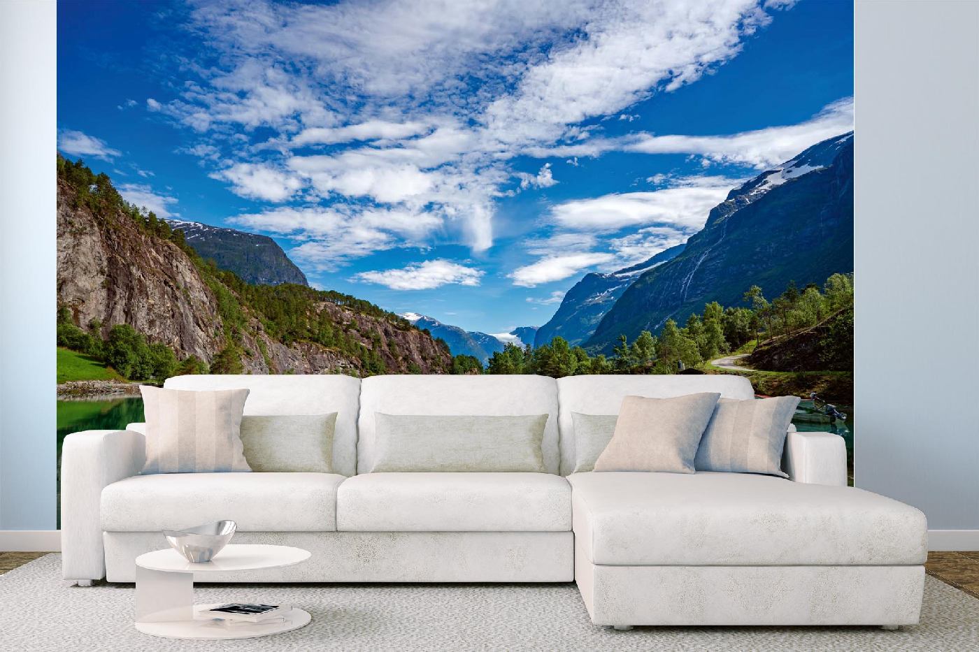 Samolepicí vliesová fototapeta Norská přírodní krajina 375 x 250 cm