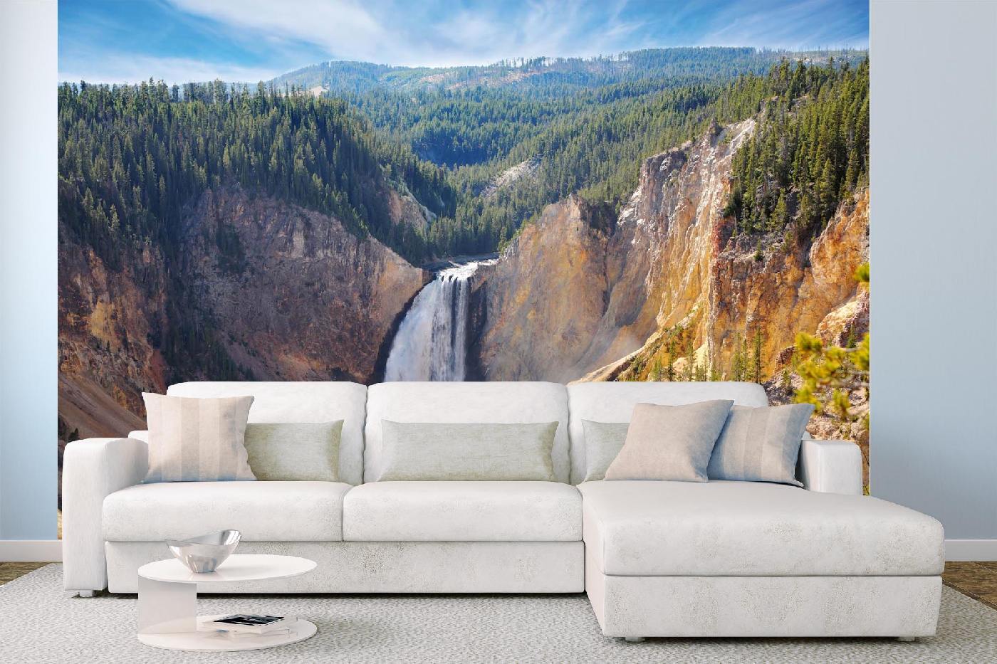 Samolepicí vliesová fototapeta Yellowstonské vodopády 375 x 250 cm