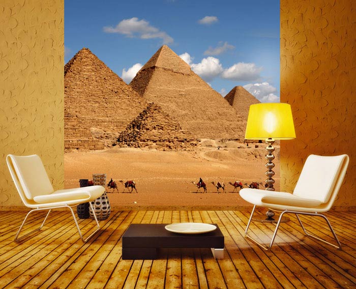 L-109 Vliesové fototapety na zeď Egyptské pyramidy - 220 x 220 cm