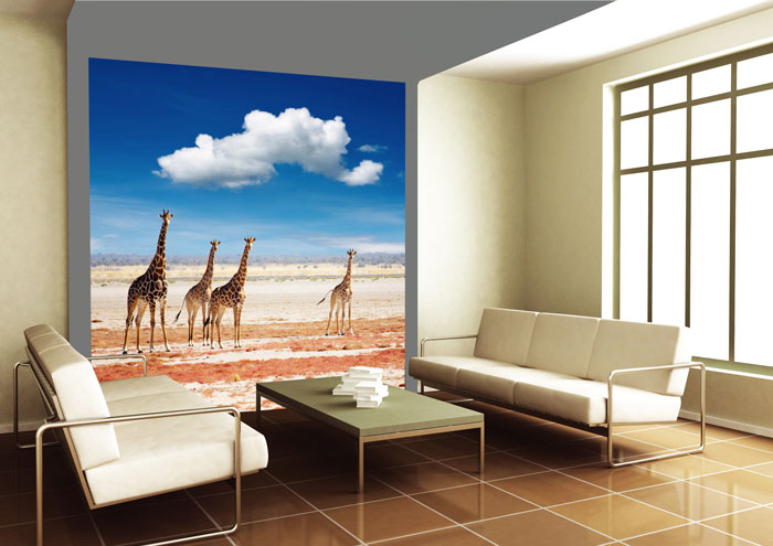L-210 Vliesové fototapety na zeď Žirafy - 220 x 220 cm