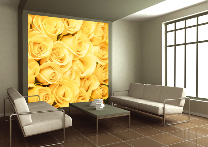 L-550 Vliesové fototapety na zeď Žluté růže - 220 x 220 cm