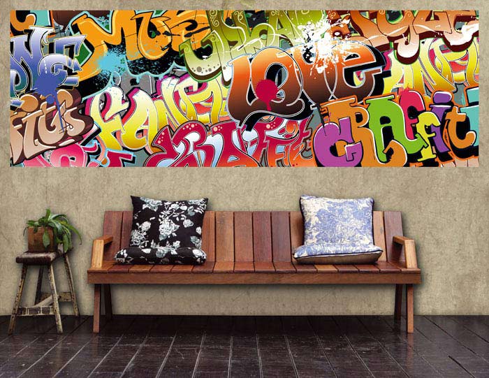 M-410 Vliesové fototapety na zeď Graffiti - 330 x 110 cm