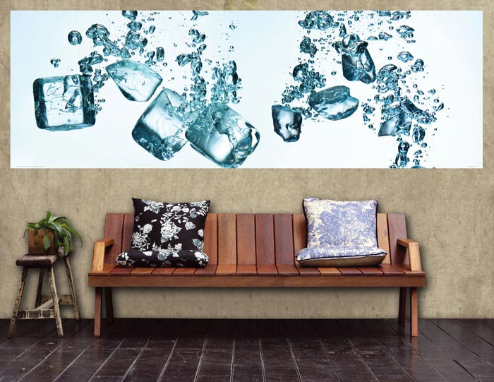 M-450 Vliesové fototapety na zeď Ledové kostky s mátou - 330 x 110 cm