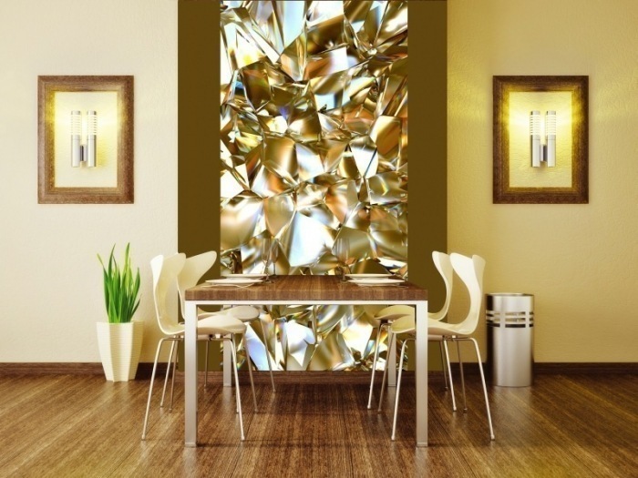 S-563 Vliesové fototapety na zeď Zlaté krystaly - 110 x 220 cm