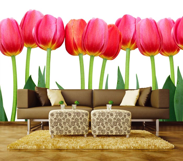 XL-536 Vliesové fototapety na zeď Záhon tulipánů - 330 x 220 cm