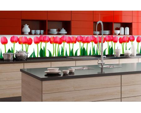 Fototapeta do kuchyně - Tulipány 350 x 60 cm