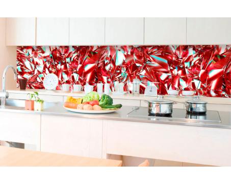 Fototapeta do kuchyně - Červený krystal 350 x 60 cm