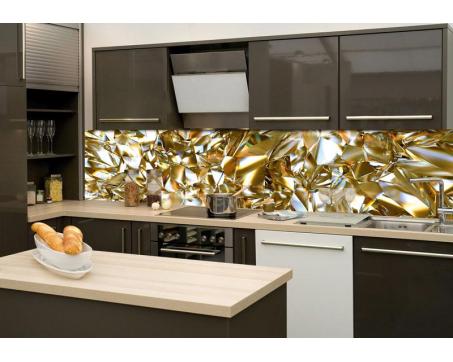 Fototapeta do kuchyně - Zlatý krystal 260 x 60 cm
