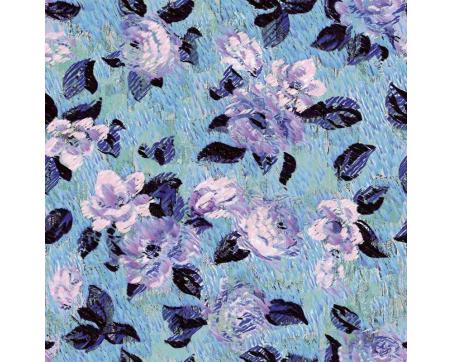 Luxusní vliesová tapeta Tyrkysová květinová malba