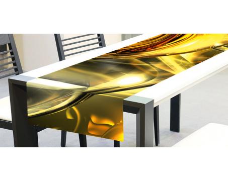 TS 018 Ubrusy - Běhoun na stůl Zlatý abstrakt 40 x 140 cm