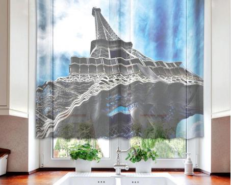 Hotové záclony DIMEX - kusová záclona Eiffelova věž 140 x 120 cm