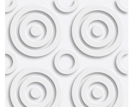 Luxusní vliesová tapeta Bílé retro kruhy 3D