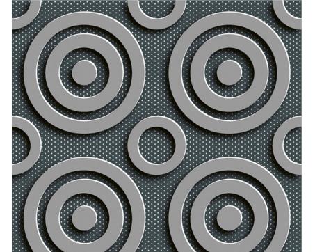 Luxusní vliesová tapeta Tmavě šedé retro kruhy 3D
