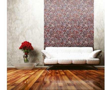 Luxusní vliesová tapeta Červenobílý květinový abstrakt