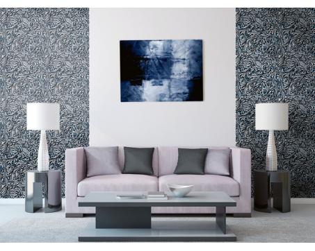 Luxusní vliesová tapeta Modrobílý květinový abstrakt